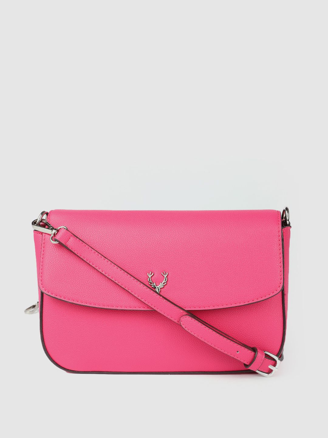 Allen Solly Magenta PU Structured Sling Bag Price in India