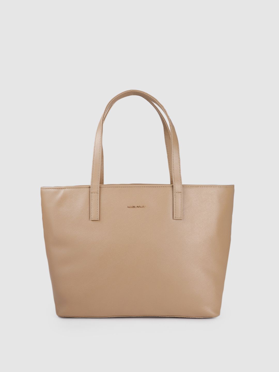 Allen Solly Nude-Coloured PU Oversized Structured Laptop Shoulder Bag Price in India