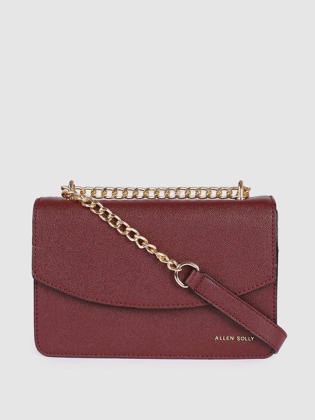 Allen Solly Maroon Solid Sling Bag Price in India