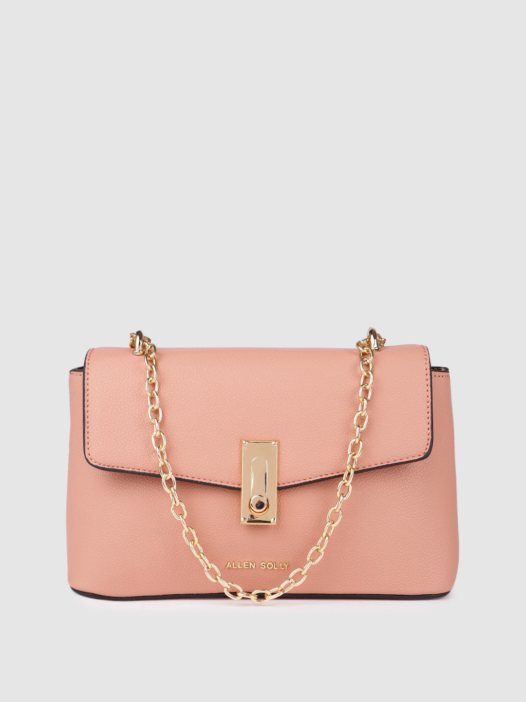 Allen Solly Peach-Coloured Solid Sling Bag Price in India