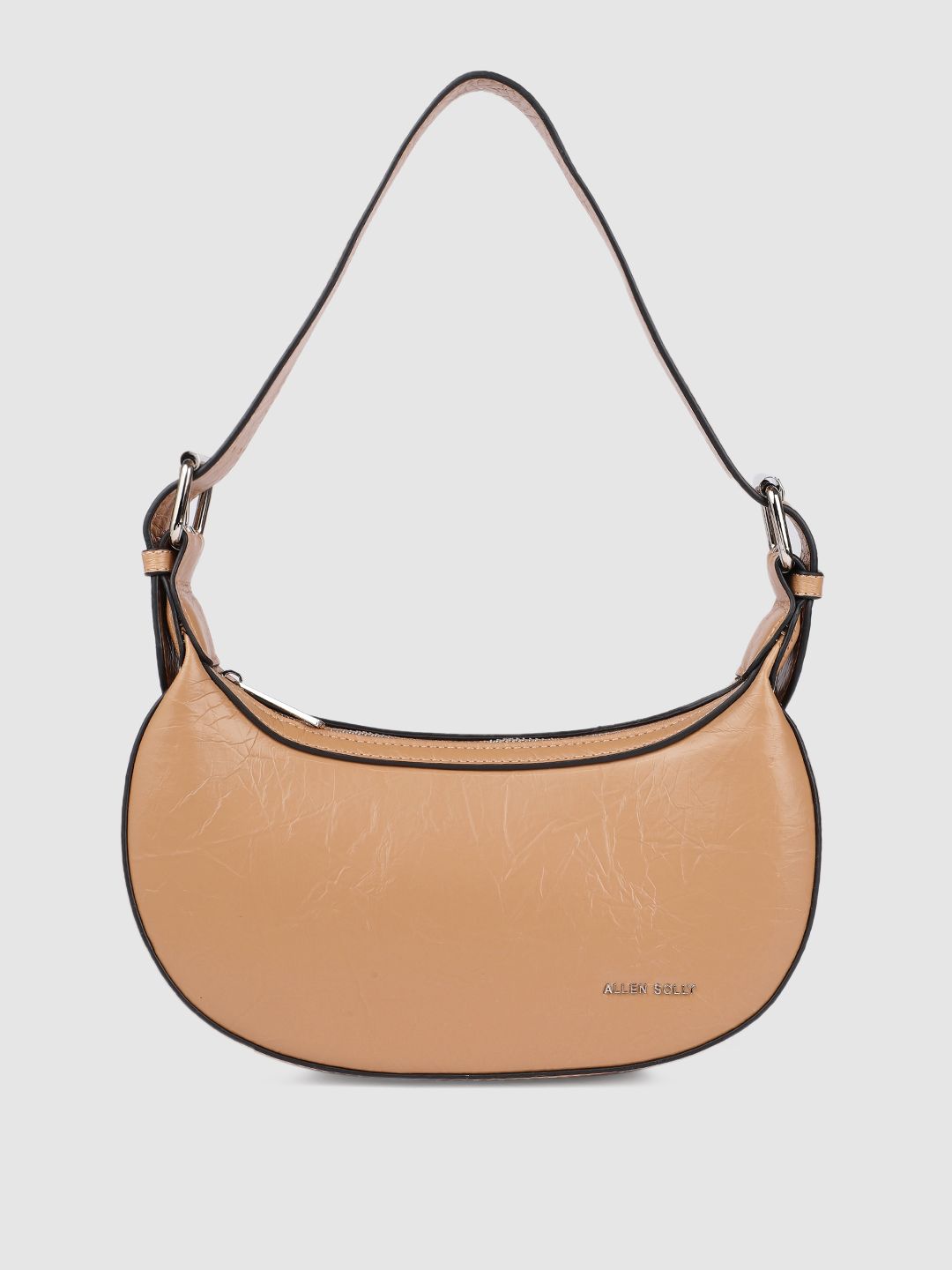 Allen Solly Tan Brown Textured Structured Shoulder Bag Price in India