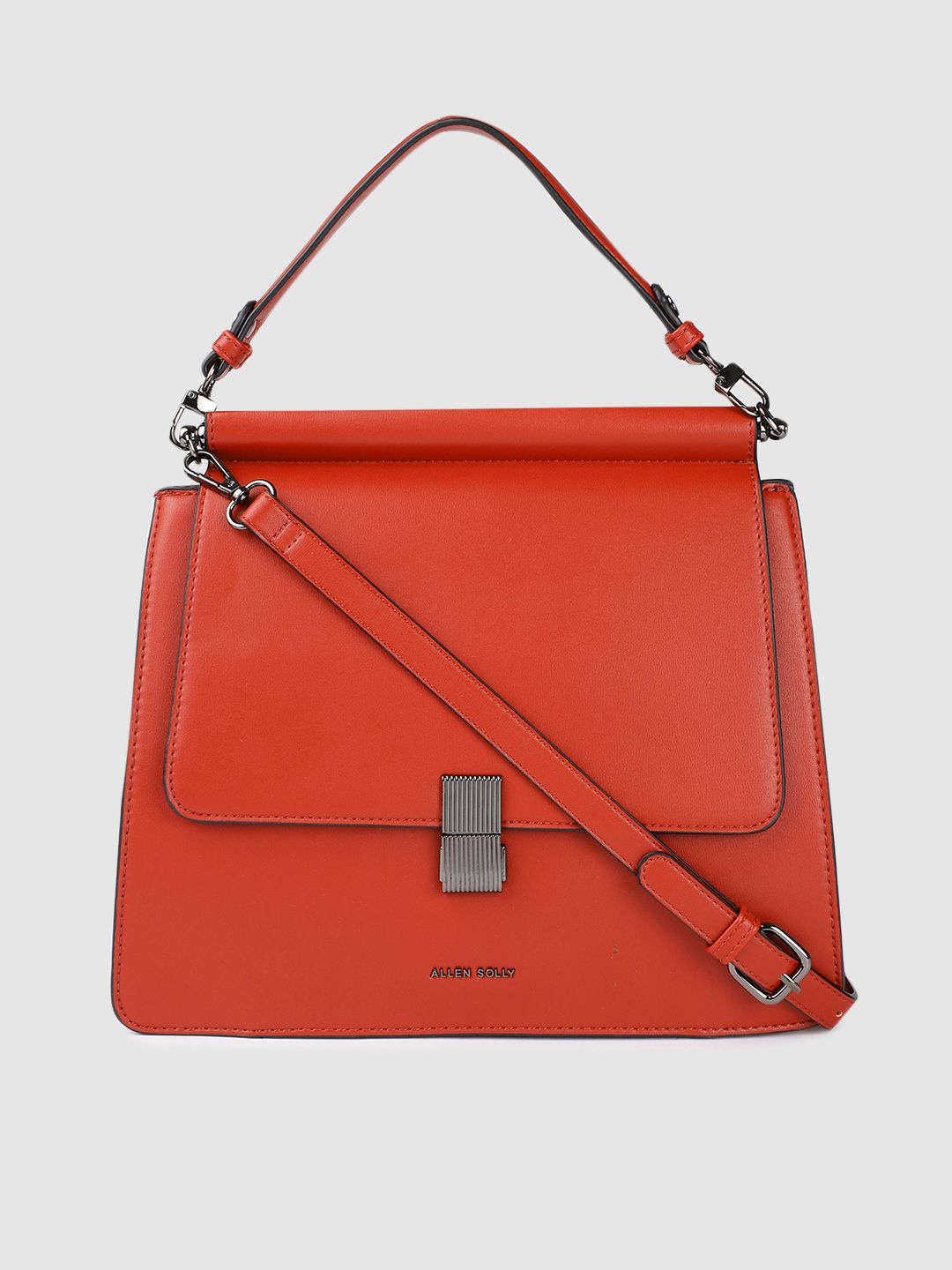 Allen Solly Red PU Structured Satchel Price in India