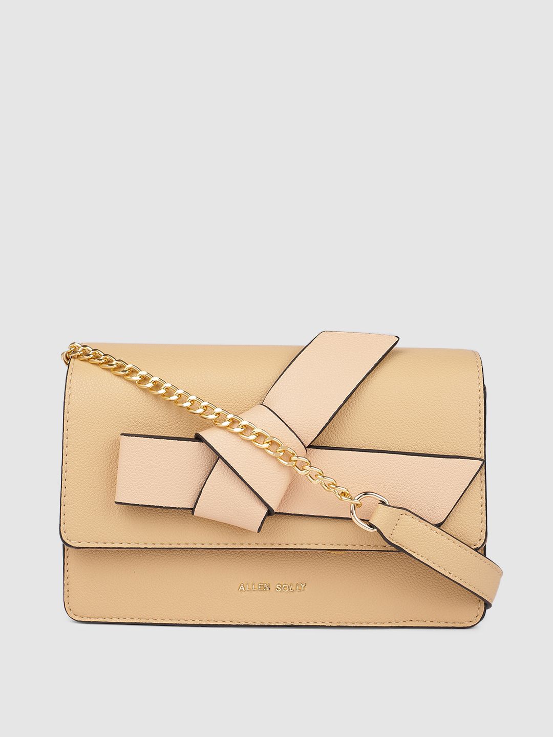 Allen Solly Nude-Coloured Solid Sling Bag Price in India