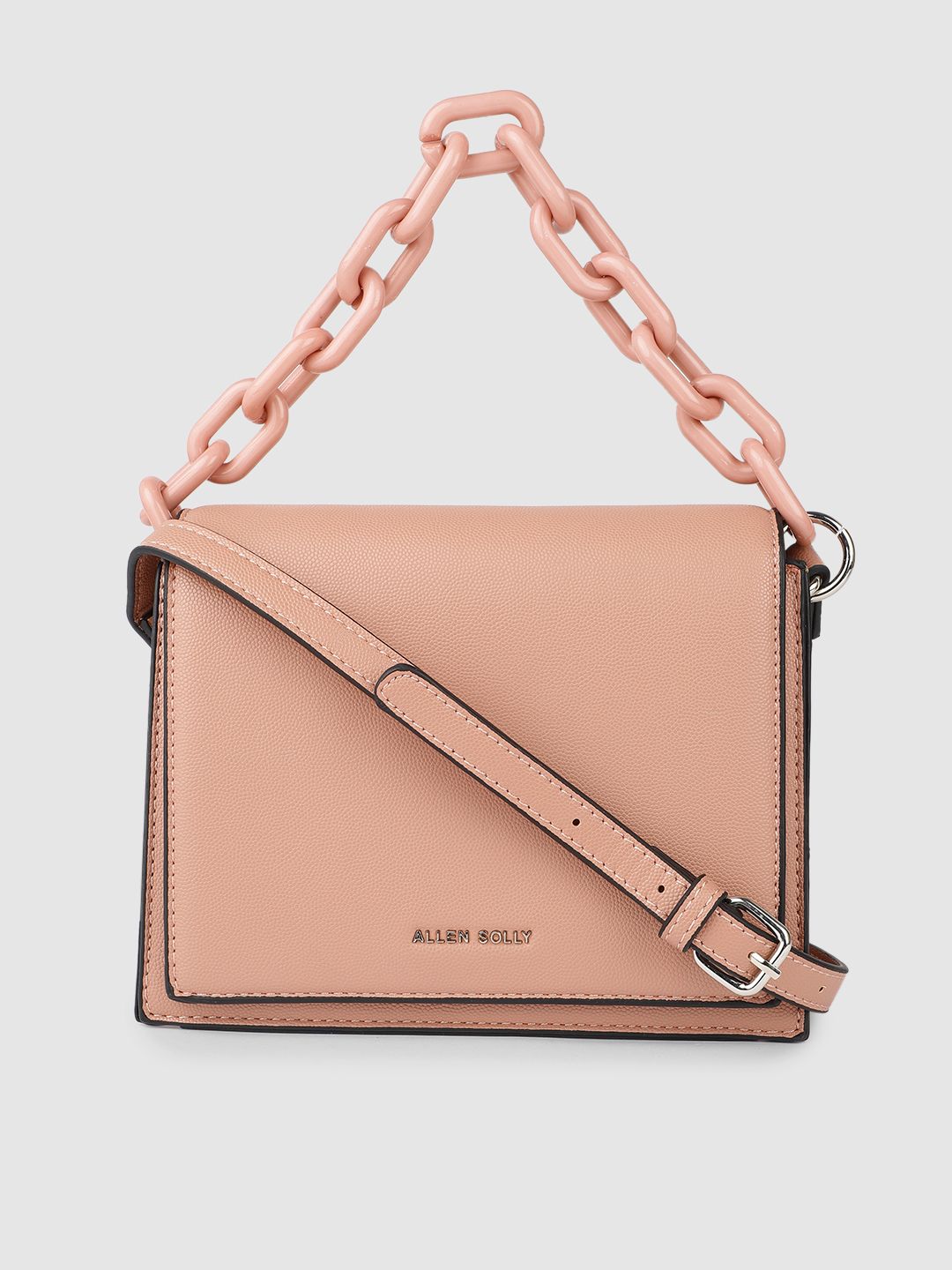 Allen Solly Pink PU Structured Sling Bag Price in India