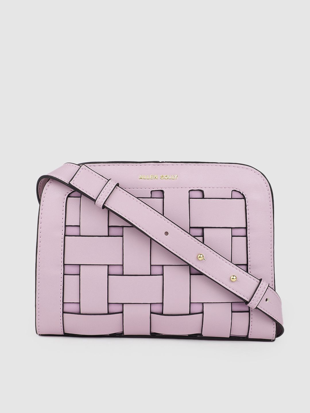 Allen Solly Lavender Checked PU Structured Sling Bag Price in India