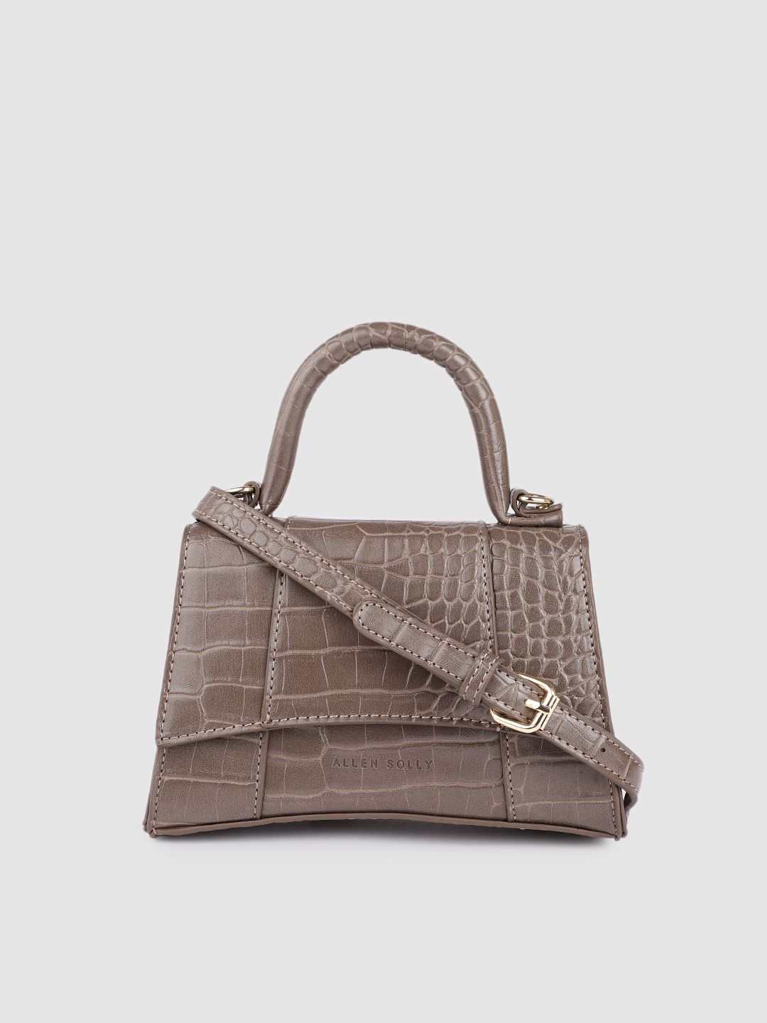 Allen Solly Brown Animal Textured PU Structured Satchel Price in India,  Full Specifications & Offers 