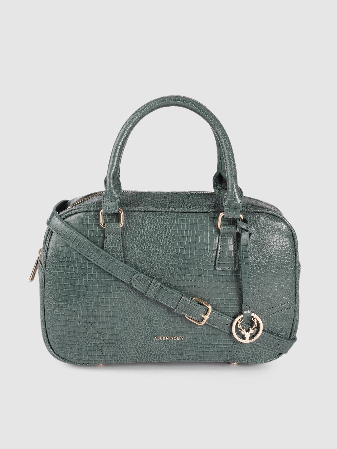 Allen Solly Teal Animal Textured PU Structured Handheld Bag Price in India