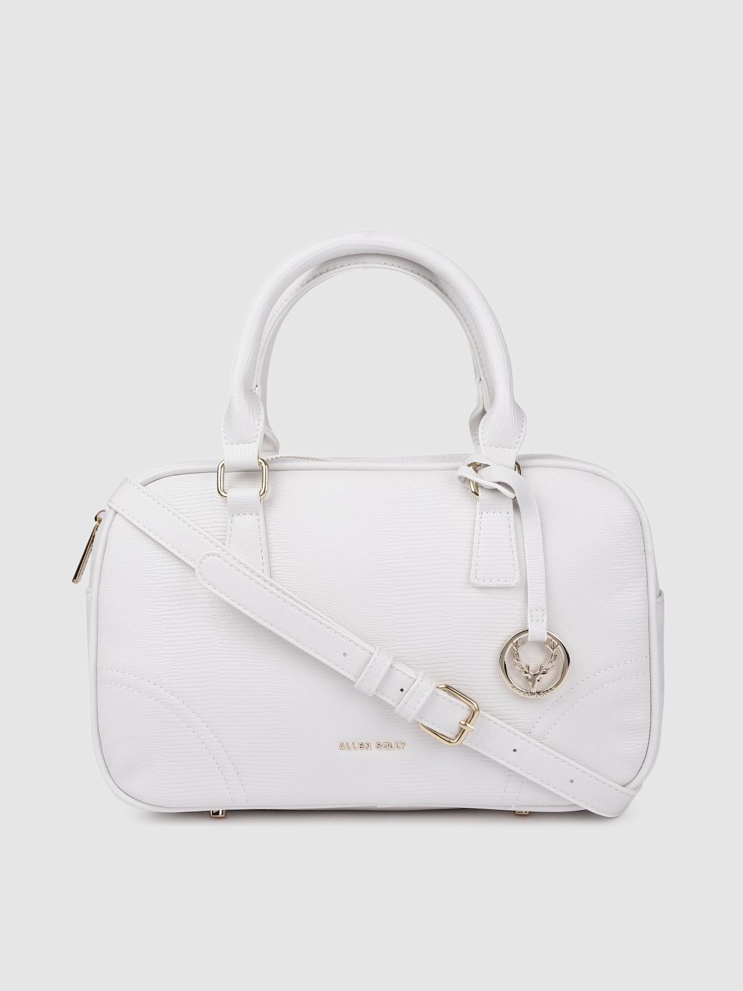 Allen Solly White Solid Structured Handheld Bag Price in India