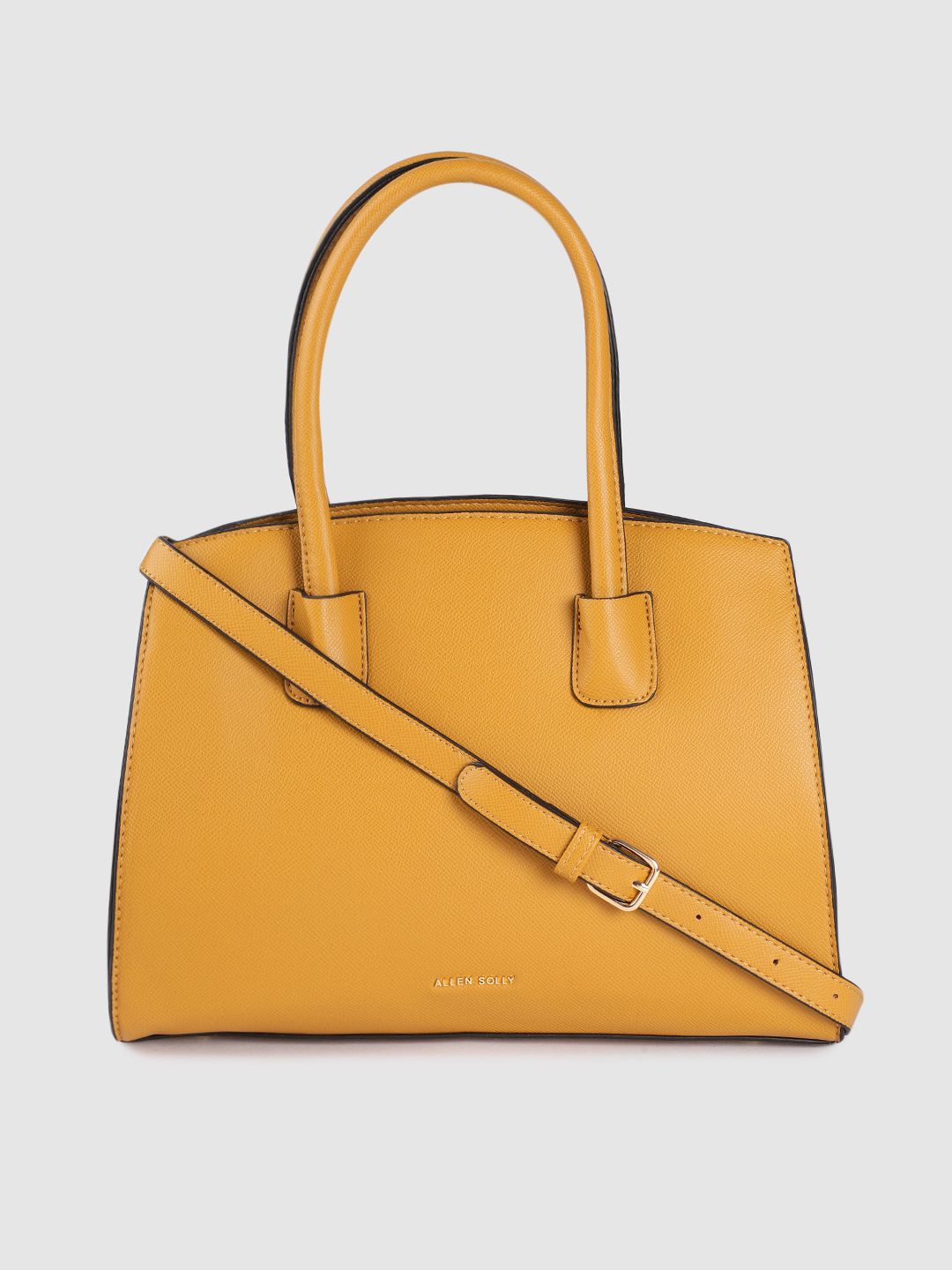 Allen Solly Mustard PU Structured Handheld Bag Price in India