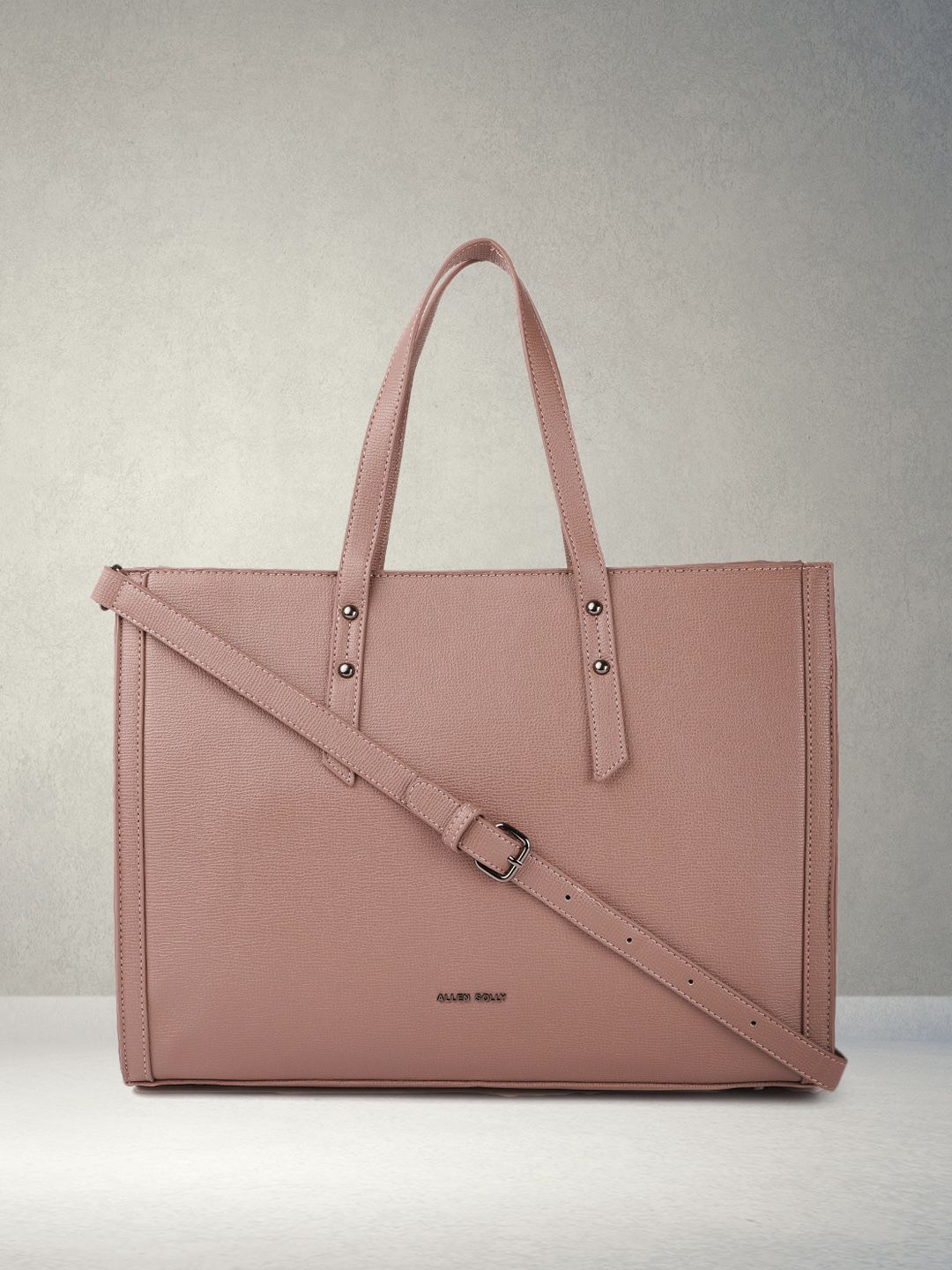 Allen Solly Nude-Coloured PU Structured Handheld Bag Price in India