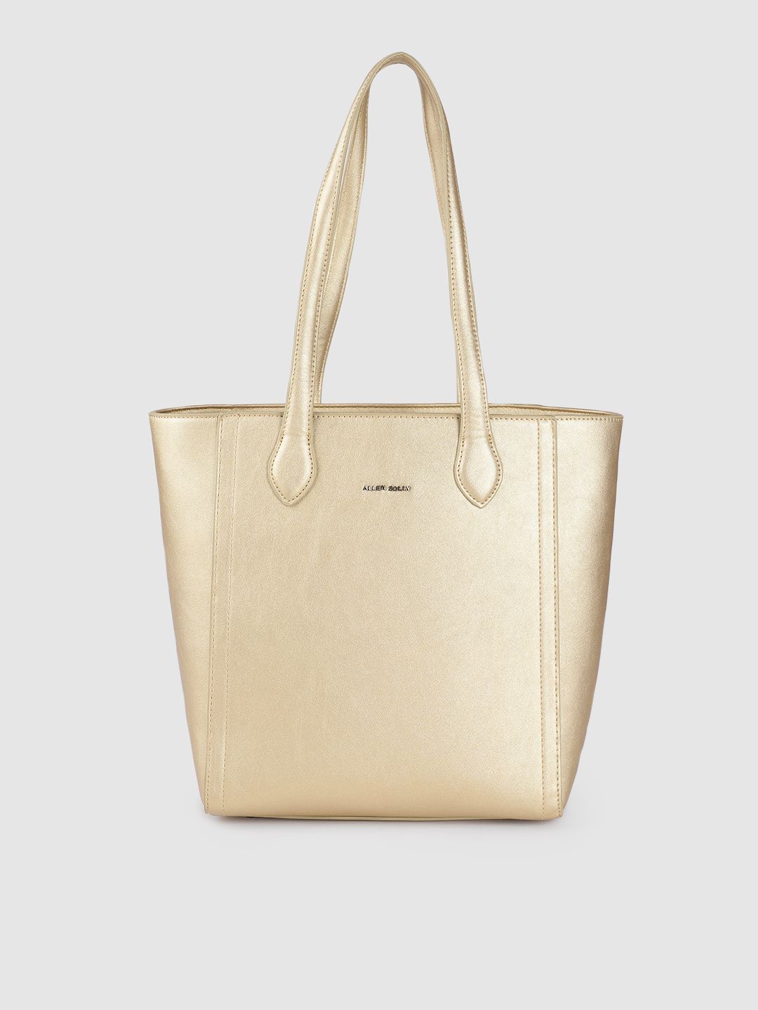 Allen Solly Champagne Solid PU Oversized Structured Shoulder Bag Price in India