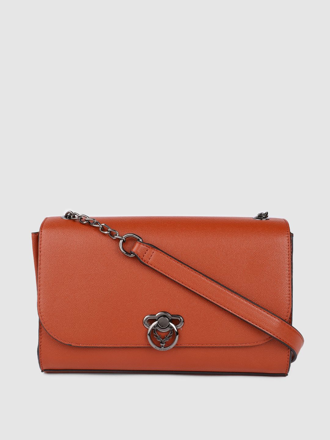 Allen Solly Women Rust PU Structured Shoulder Bag Price in India