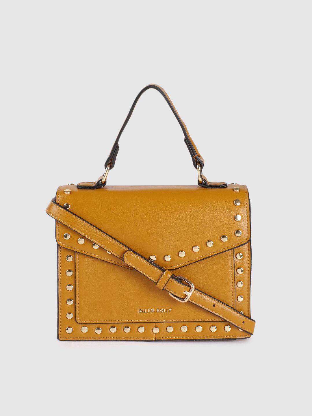 Allen Solly Mustard PU Structured Satchel Price in India