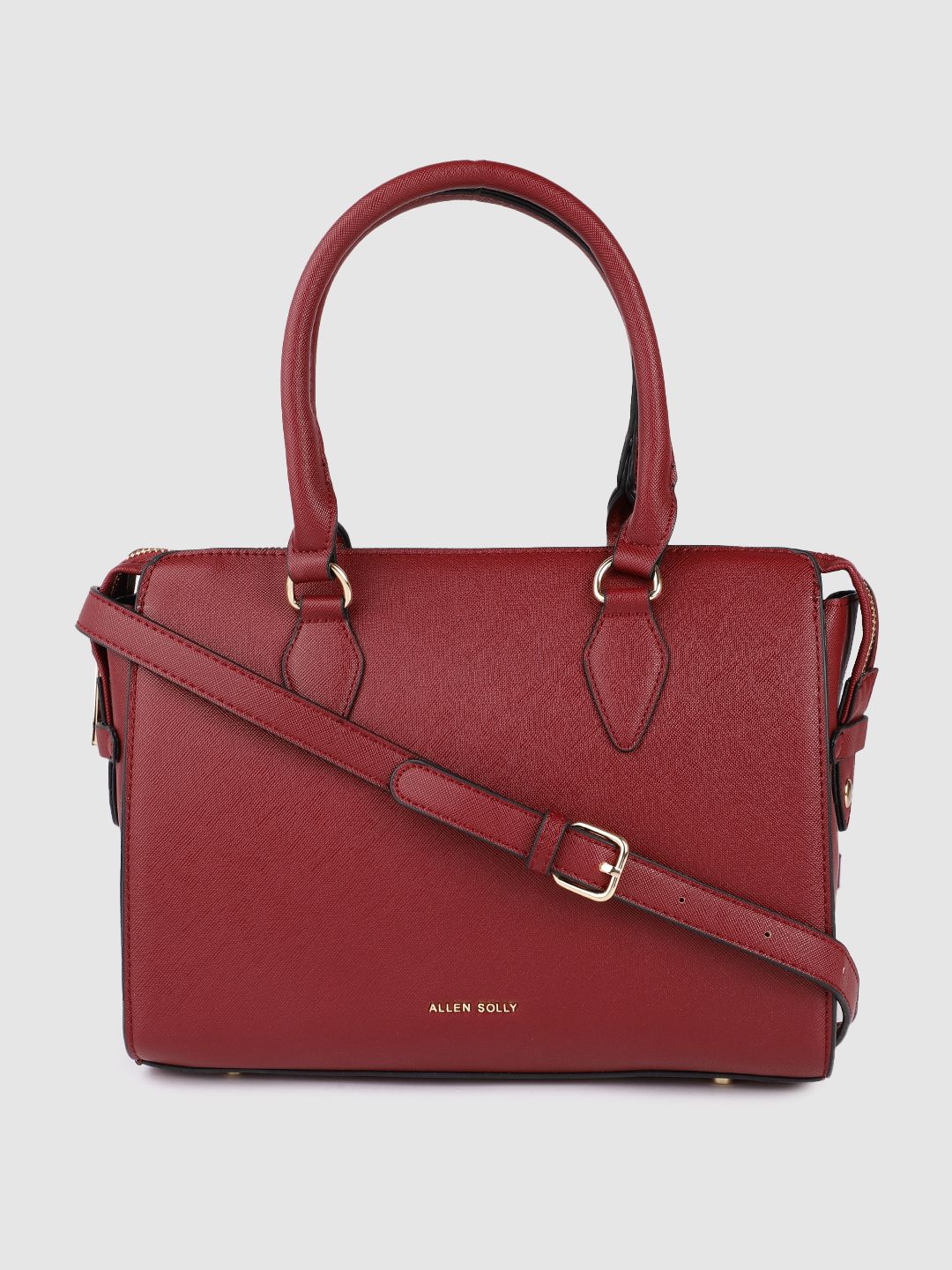 Allen Solly Maroon PU Structured Handheld Bag Price in India