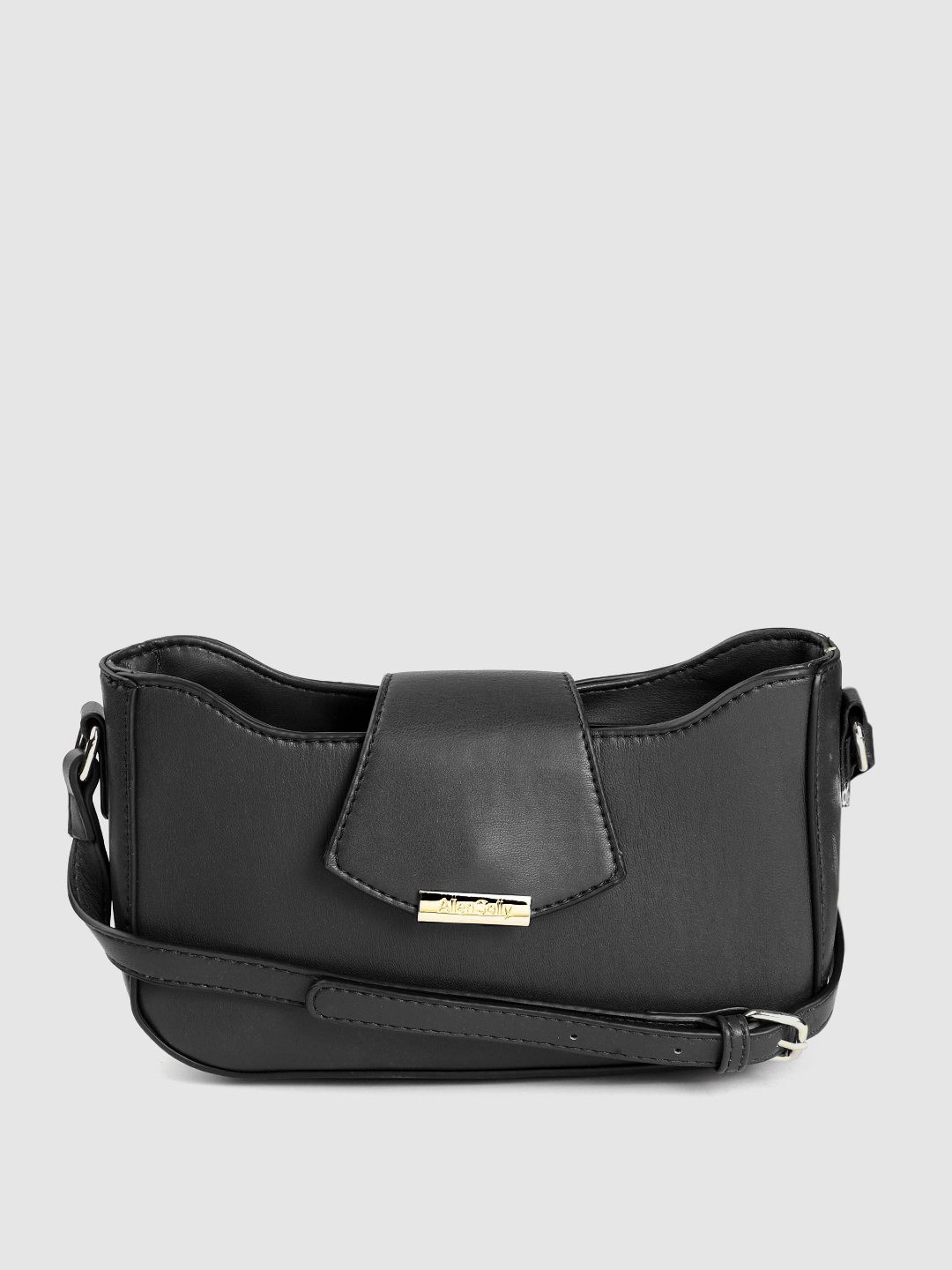 Allen Solly Black Solid Structured Sling Bag Price in India