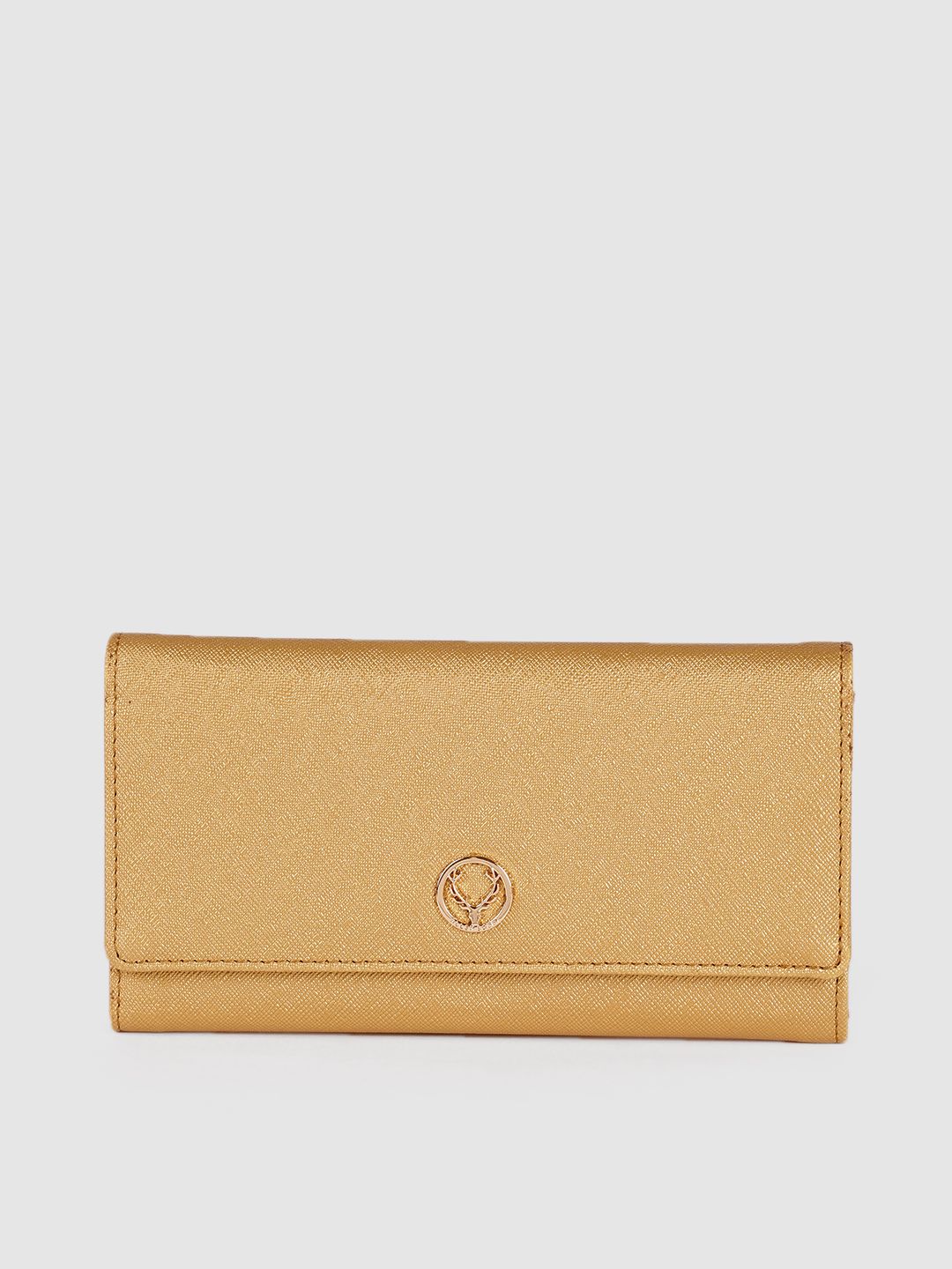 Allen Solly Women Gold-Toned PU Two Fold Wallet Price in India