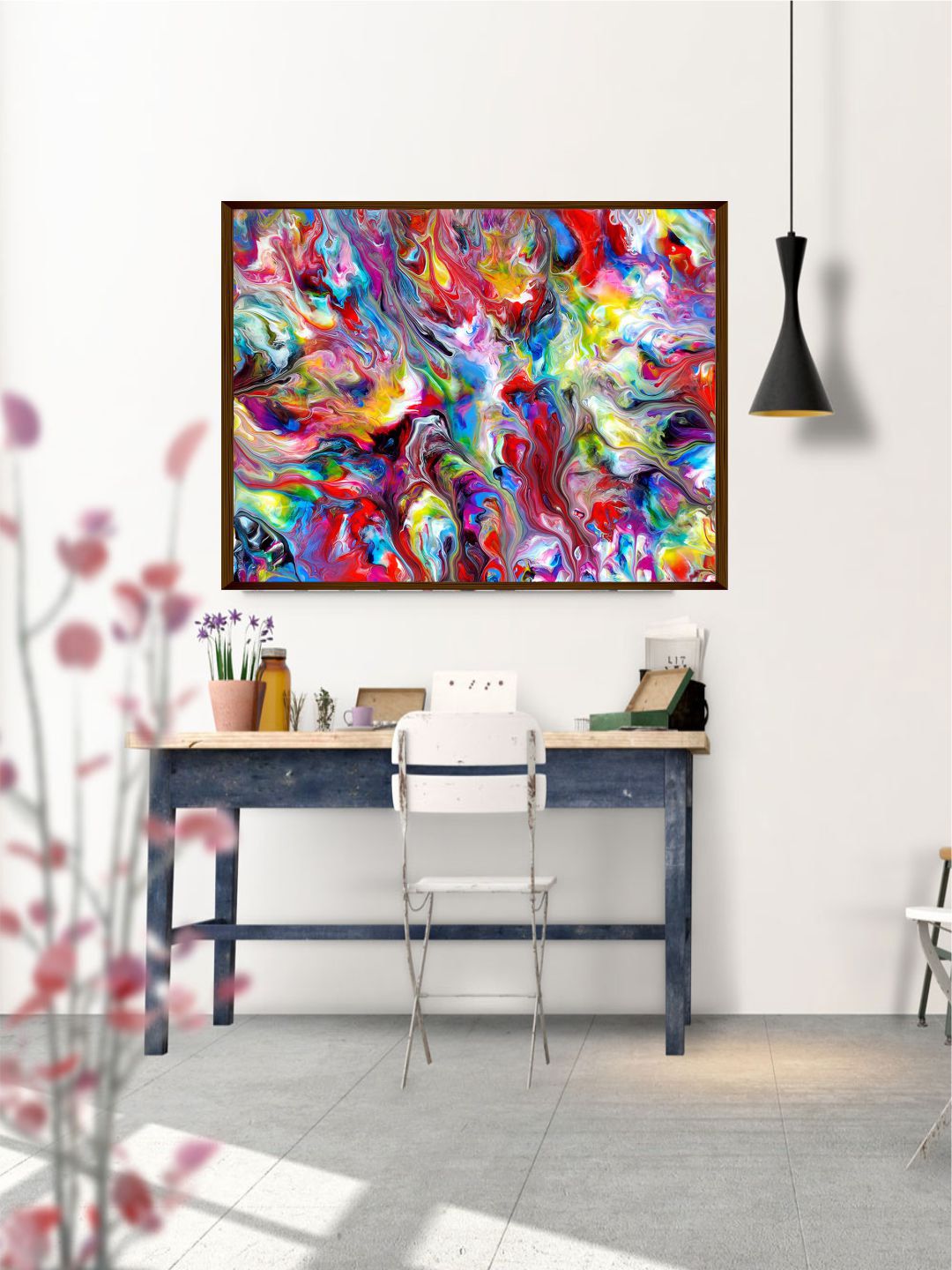 The Art House Multicolored Abstract Paintings Wall Art Price in India