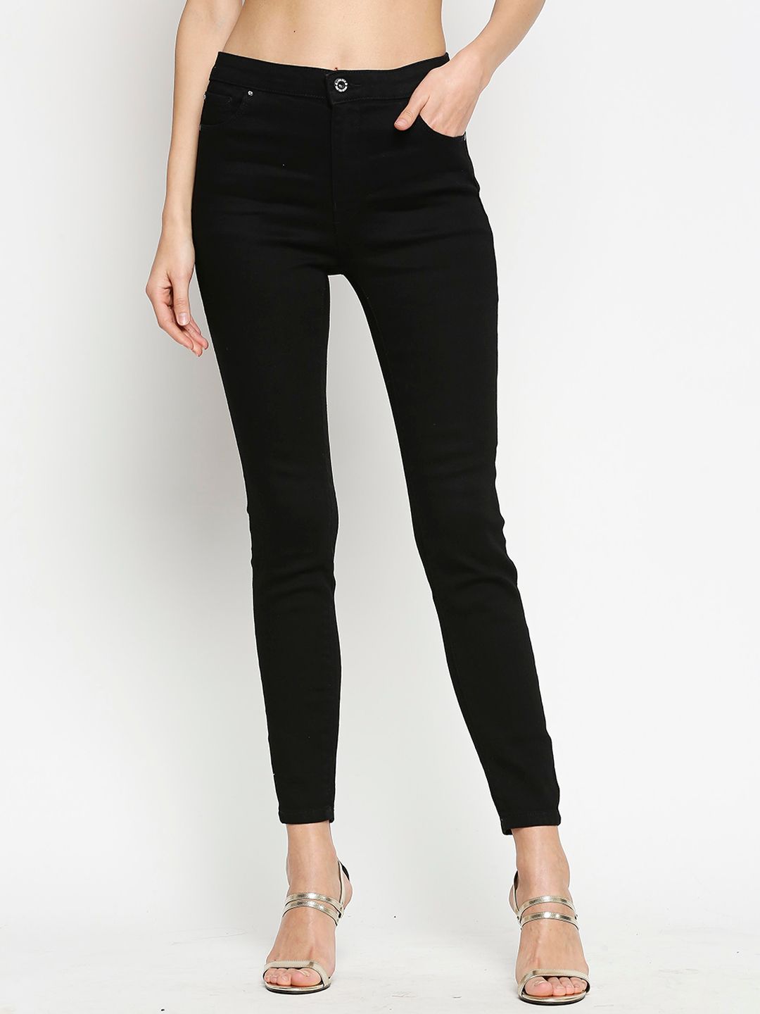 LOVEGEN Women Black Tube Skinny Fit High-Rise Stretchable Jeans Price in India