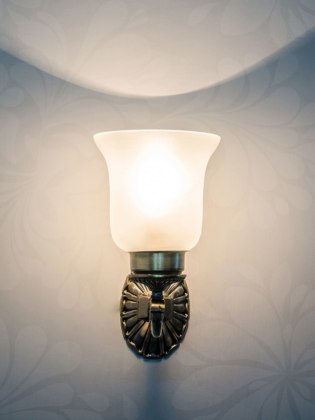 Fos Lighting Gold-Toned & White Allure Crown Small Single Wallchiere Price in India