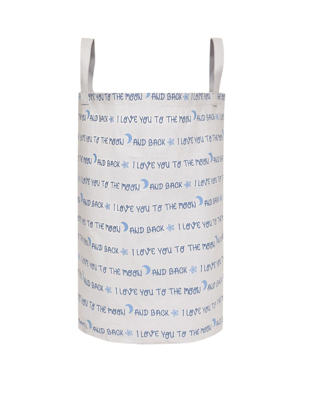 MiArcus Blue & White Printed Cotton Foldable Laundry Basket Price in India