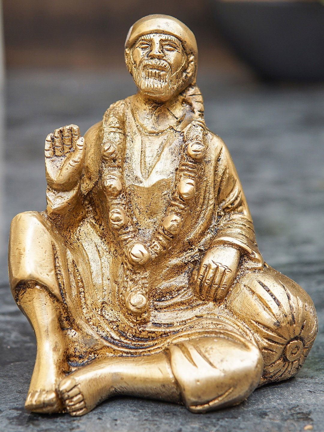 StatueStudio Gold-Toned Textured Sai Baba Showpiece Price in India
