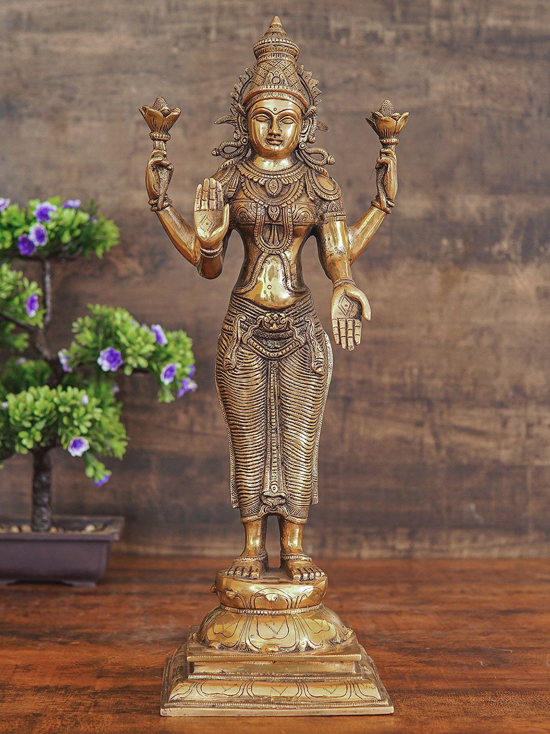 StatueStudio Gold-Toned Antique Lakshmi Showpiece Price in India