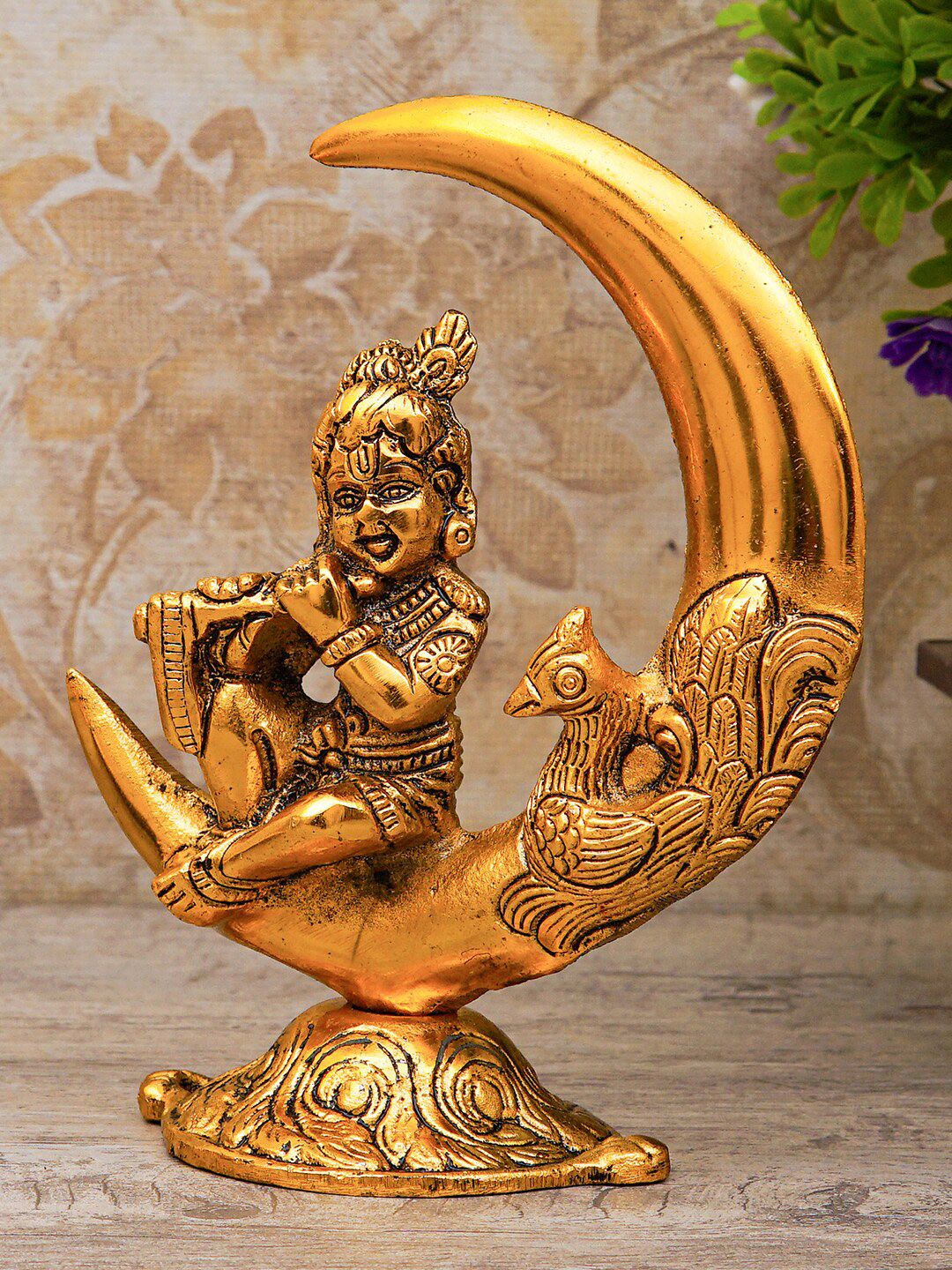 StatueStudio Gold-Toned Metal Oxidised Bal Gopal Krishna Showpiece Price in India