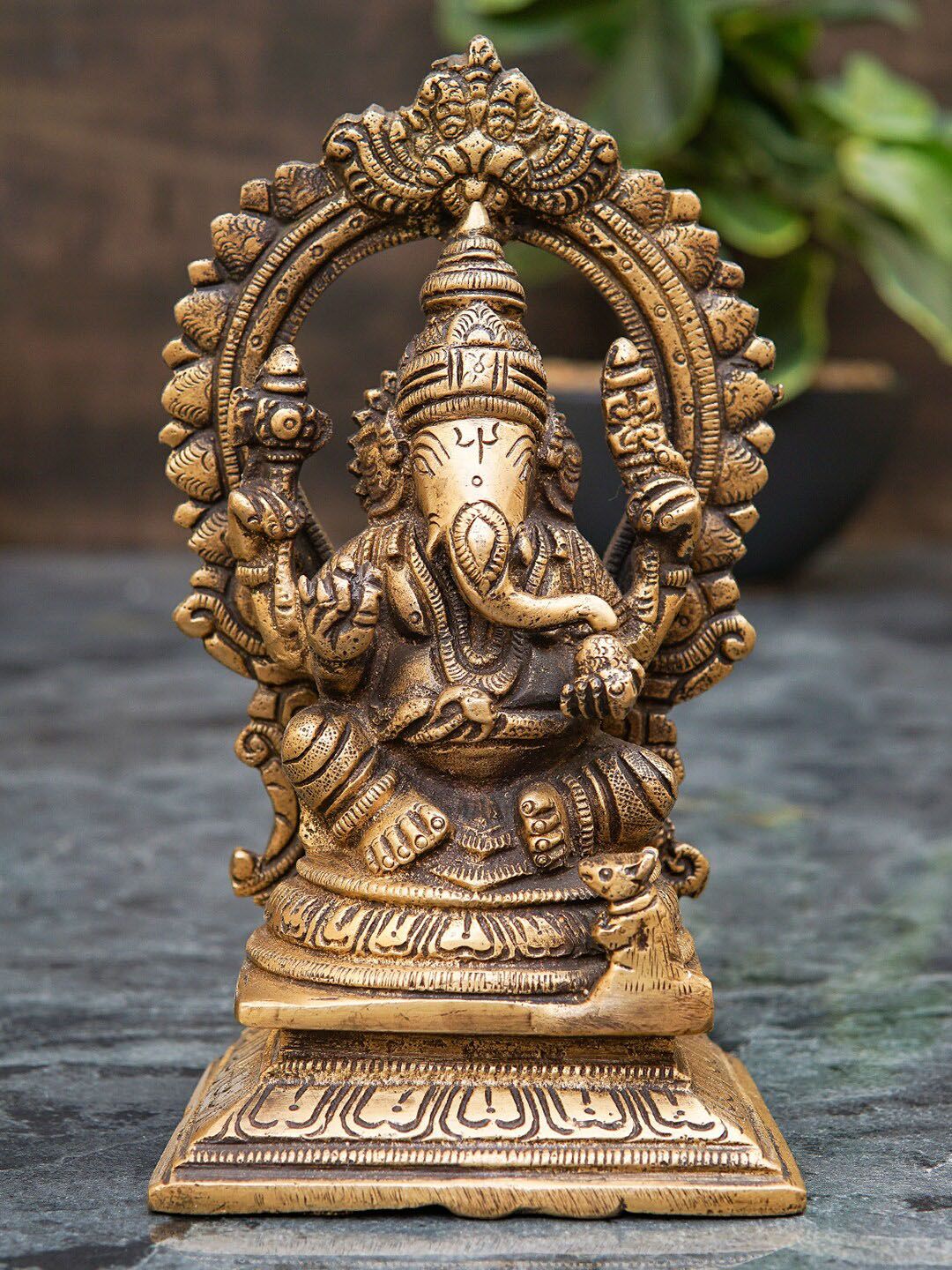 StatueStudio Bronze-Toned Brass Ganesha Showpiece Price in India