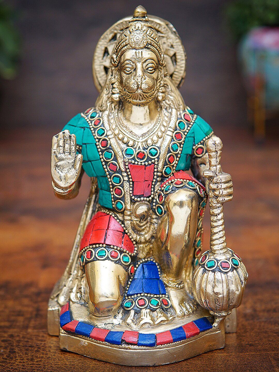 StatueStudio Gold-Toned & Red Hanuman Showpiece Price in India