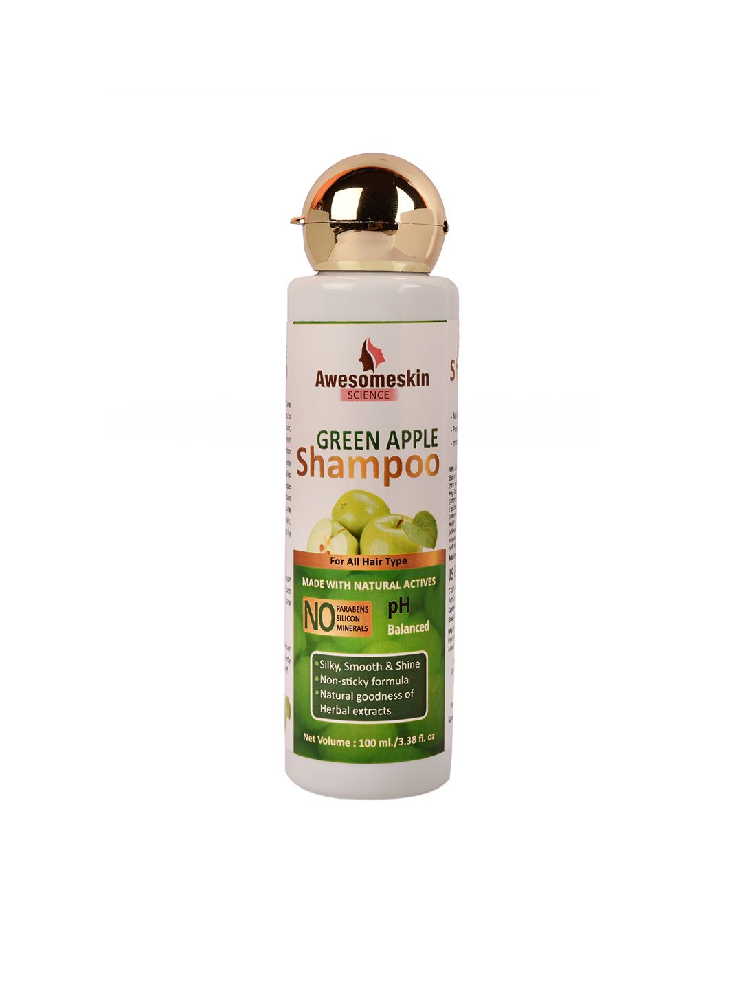 Awesomeskin Science Green Apple Shampoo for All Hair Type - 100 ml Price in India