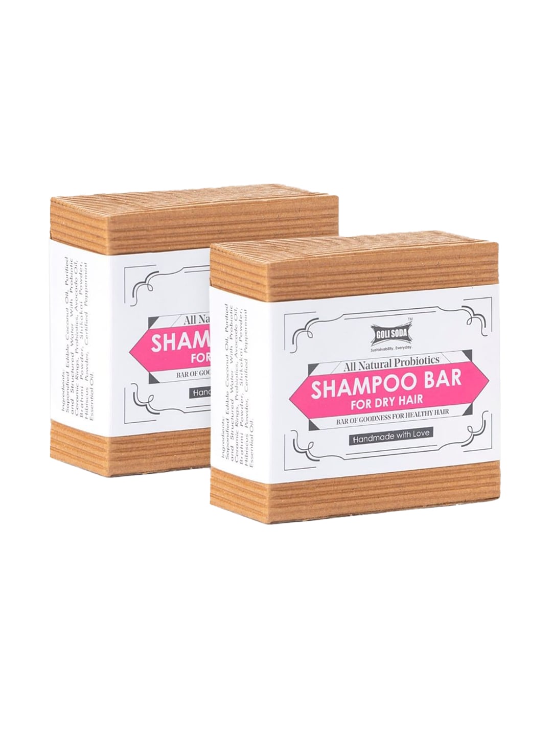 GOLI SODA Set of 2 All Natural Probiotics Shampoo Bars for Dry Hair - 90 g Each Price in India