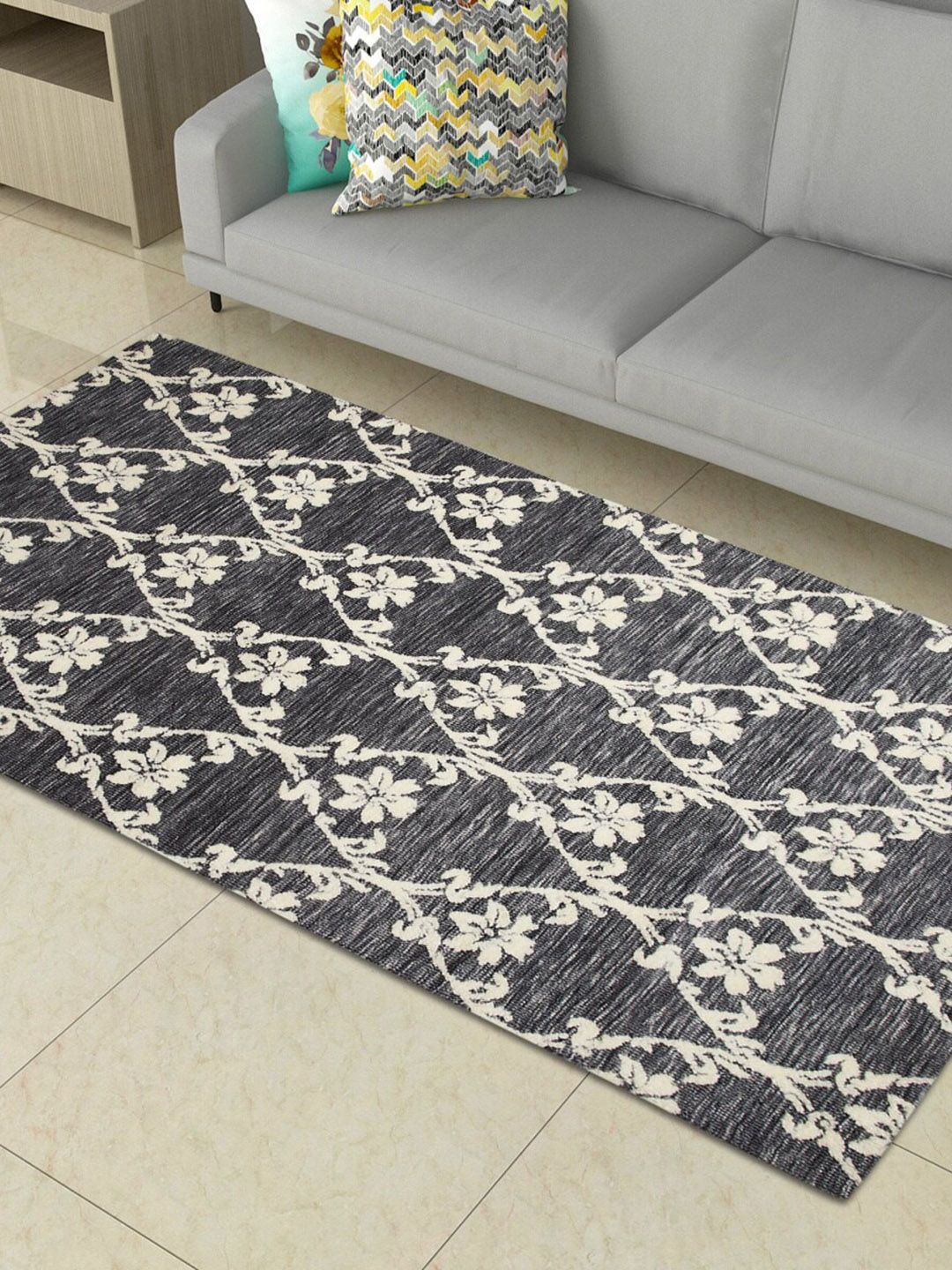 Home Centre Grey Exotica Textured Woven Carpet Price in India