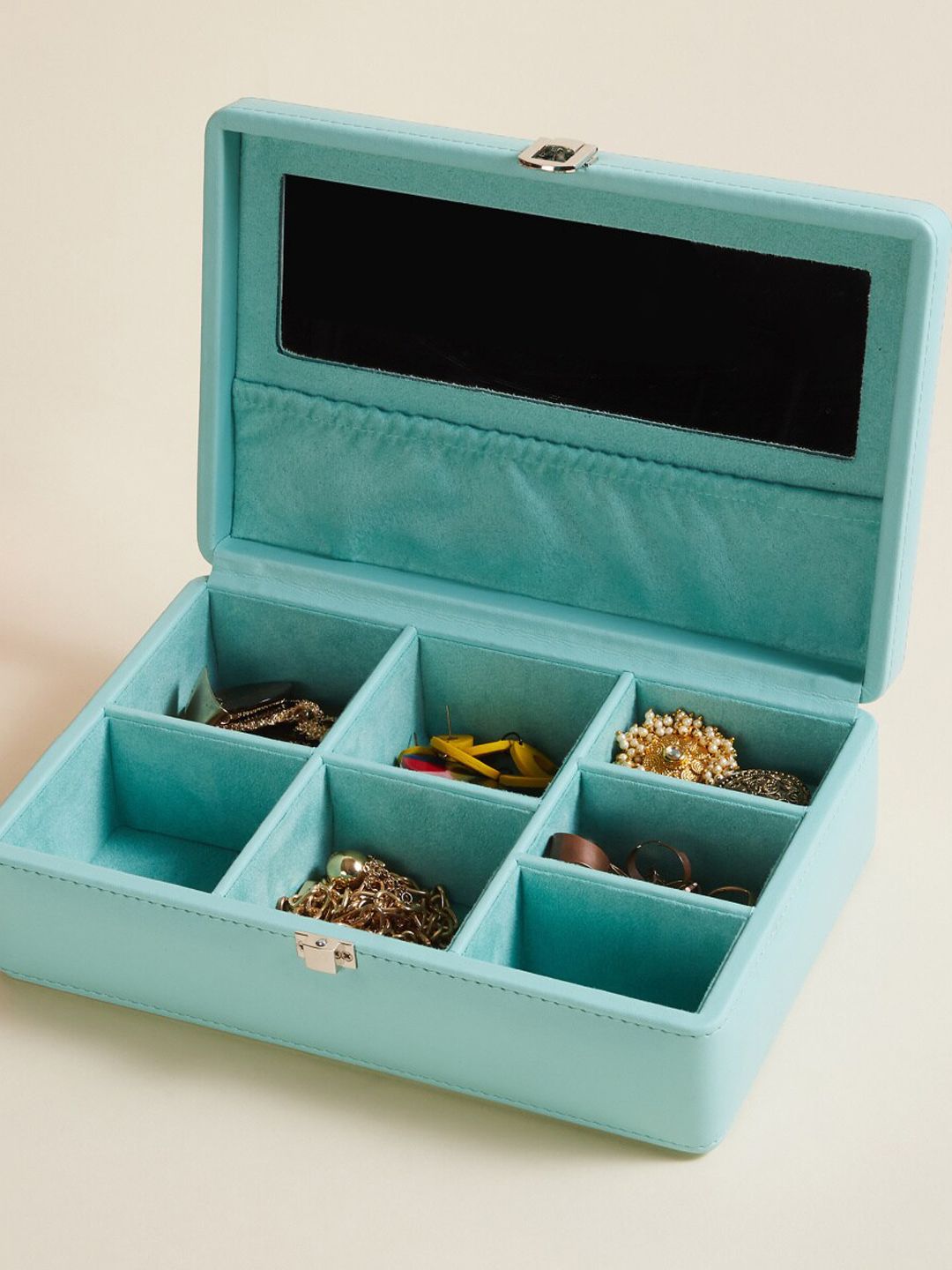 Home Centre Teal Green Solid Jewellery Box with Lid Price in India