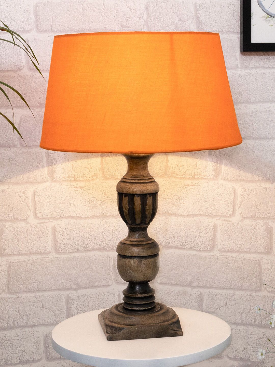 Homesake Orange Table Lamp with Shade Price in India