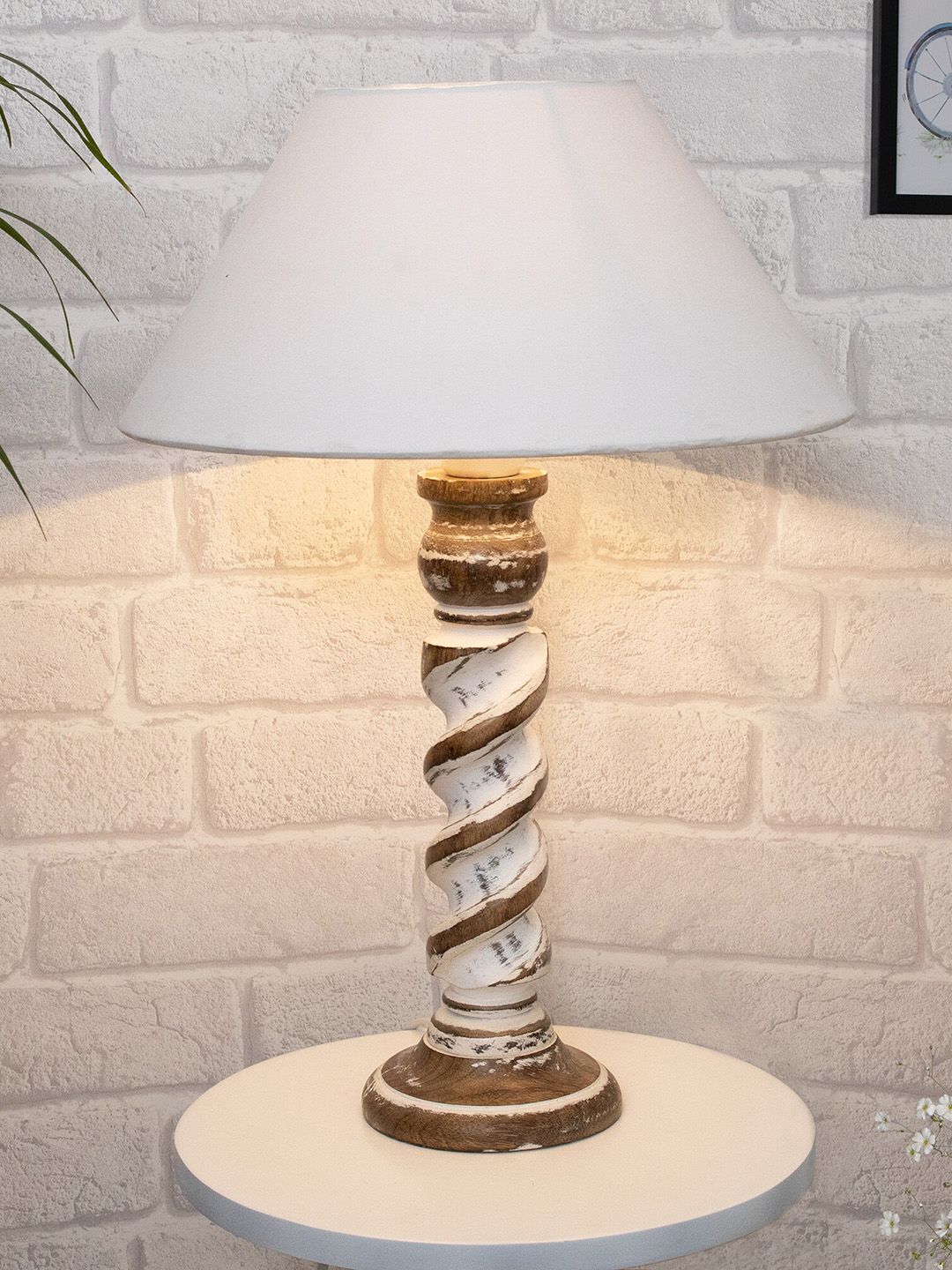 Homesake White Table Lamp With Shade Price in India
