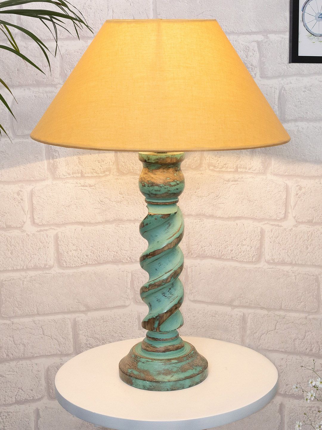 Homesake Gold-Toned Table Lamp with Shade Price in India