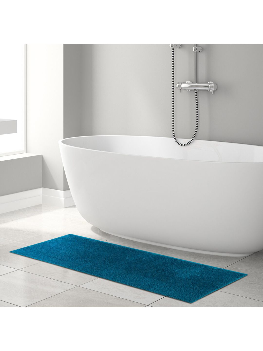Home Centre Blue Solid Bathroom Runner Price in India
