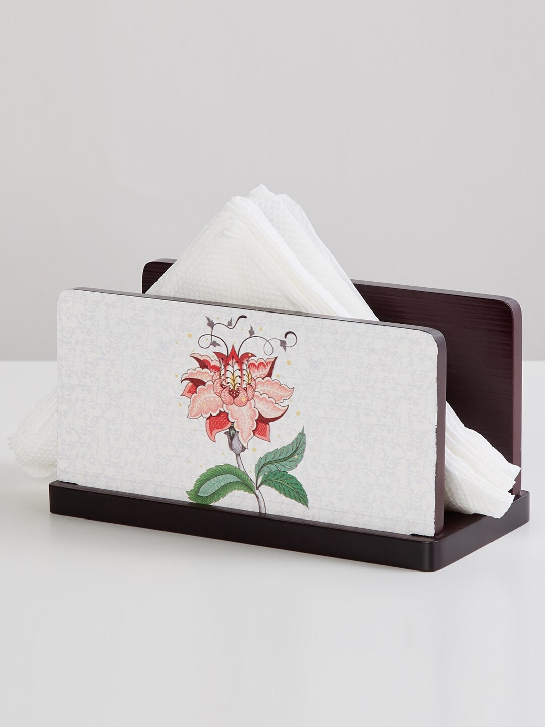 Home Centre White Printed Wooden Tissue Box Price in India