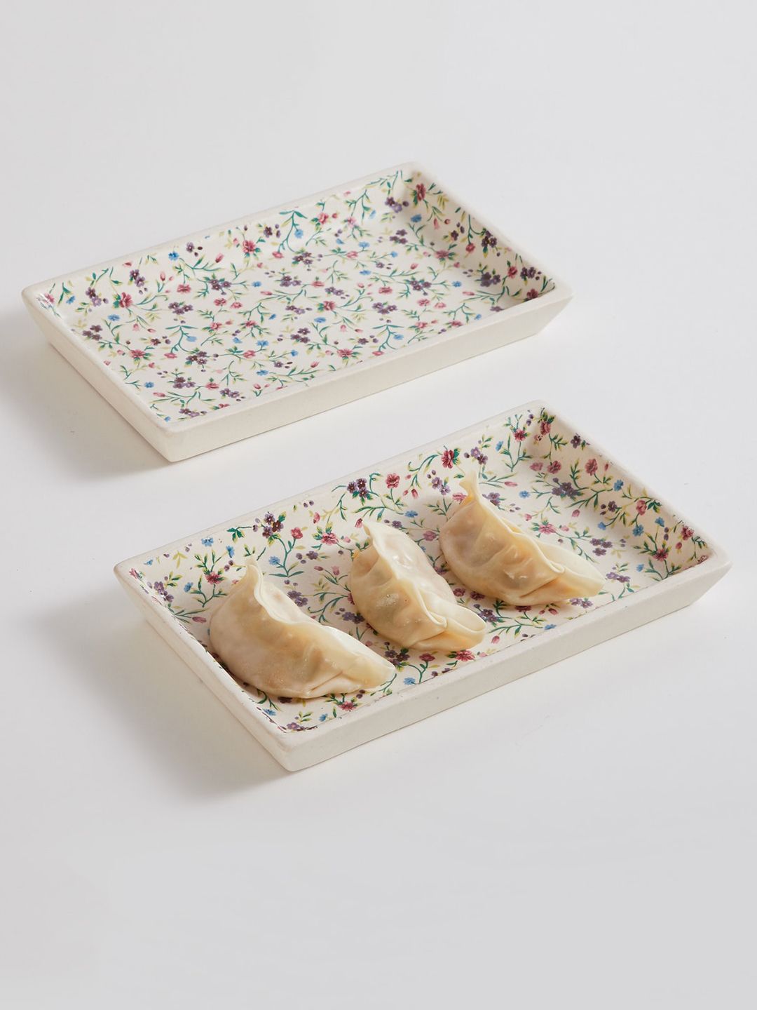 Home Centre Set of 2 Multicoloured Corsica Autumn Printed Stoneware Rectangular Platter Price in India