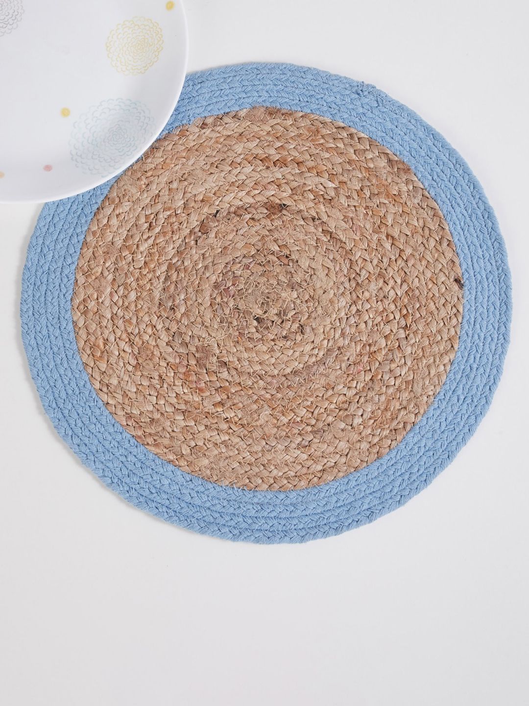 Home Centre Brown & Blue Jute Round Table Placemat Price in India