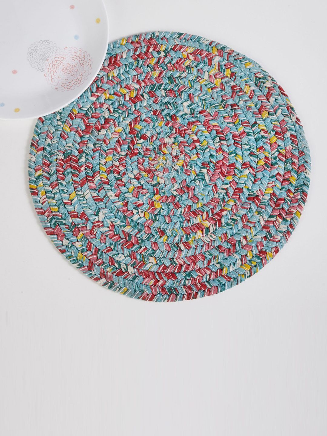 Home Centre Multicoloured Printed Cotton Round Table Placemat Price in India