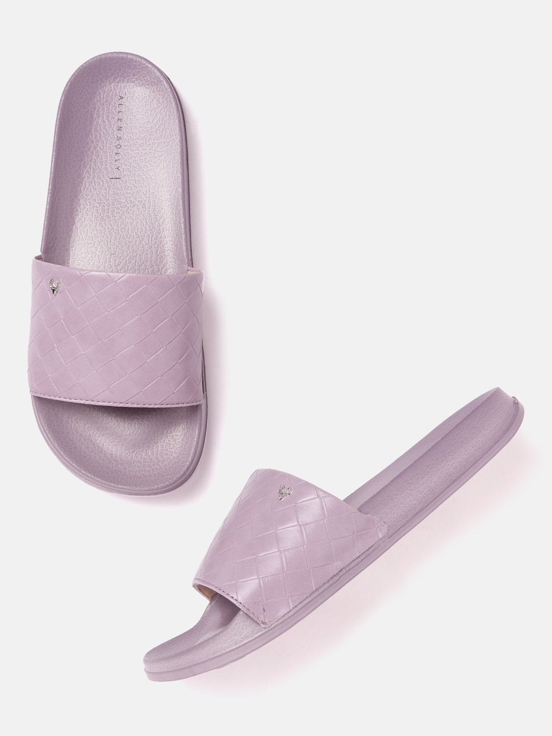 Allen Solly Women Lilac Basketweave Textured Sliders Price in India