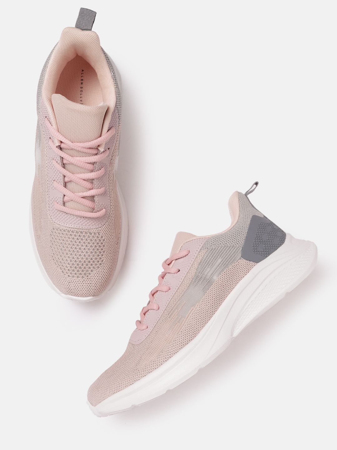 Allen Solly Women Peach-Coloured Woven Design Sneakers Price in India