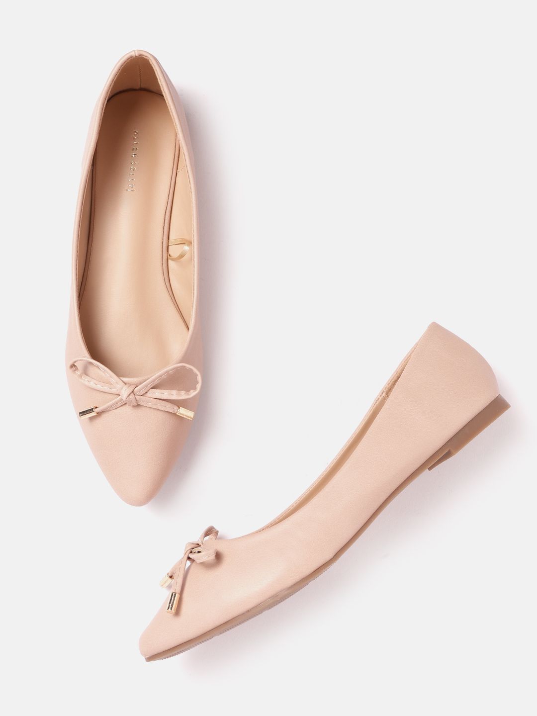 Allen Solly Women Nude-Coloured Solid Ballerinas with Bows Price in India
