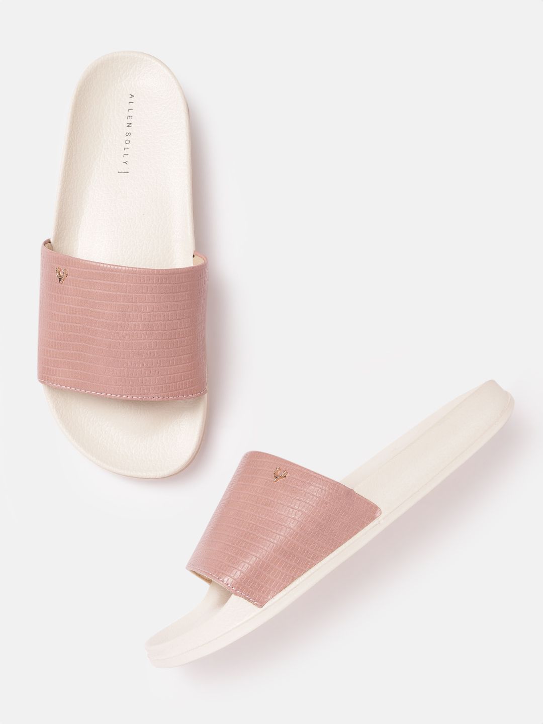 Allen Solly Women Pink Textured Sliders Price in India