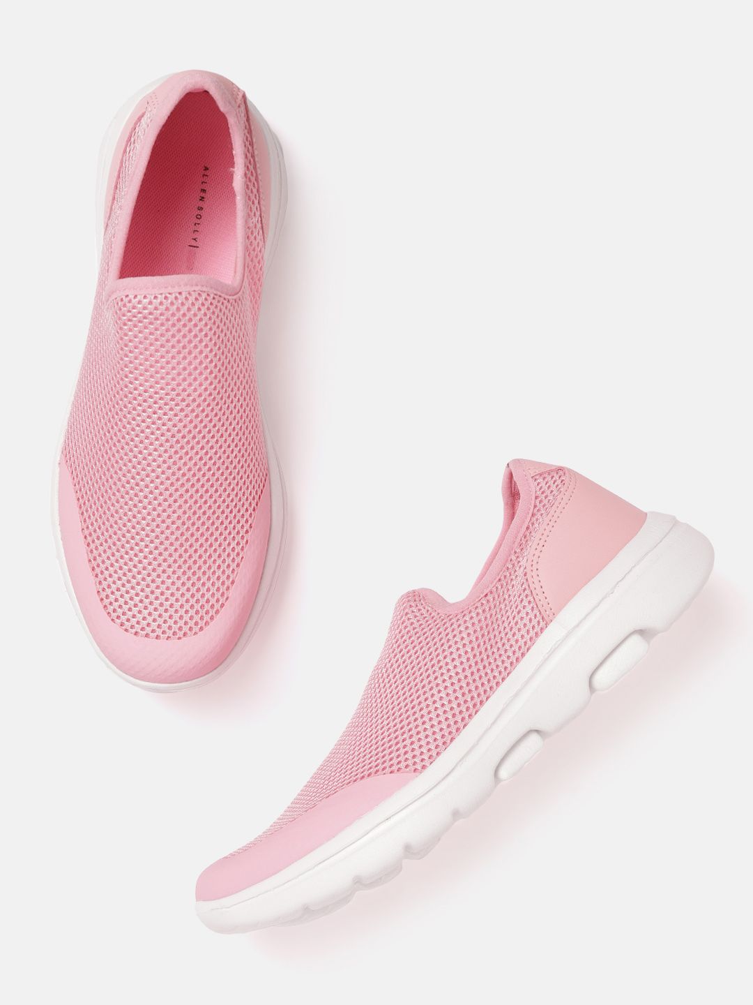 Allen Solly Women Pink Woven Design Slip-On Sneakers Price in India