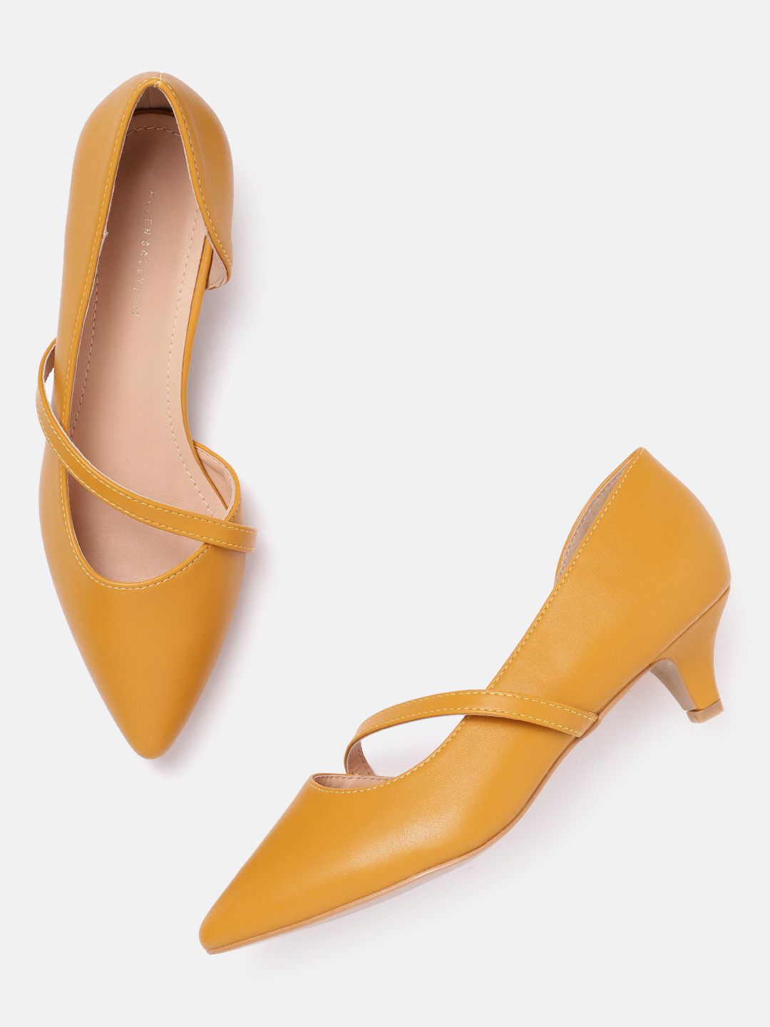 Allen Solly Women Mustard Yellow Solid Pumps Price in India