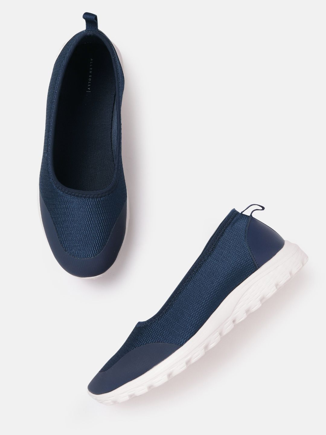 Allen Solly Women Navy Blue Woven Design Slip-On Sneakers Price in India