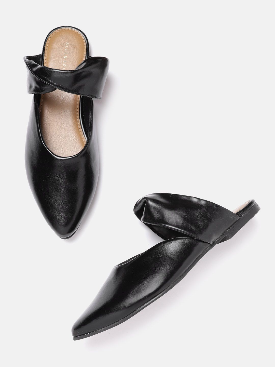 Allen Solly Women Black Solid Mules Price in India