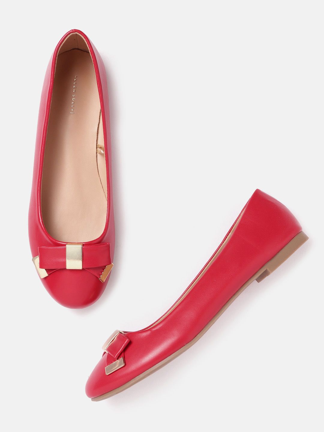 Allen Solly Women Red Solid Ballerinas with Bows Detail Price in India